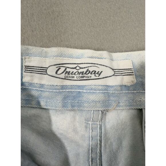 Vintage Union Bay Bleached Carpenter Pleated Old School Light Wash Jeans Size 30 - Picture 6 of 13